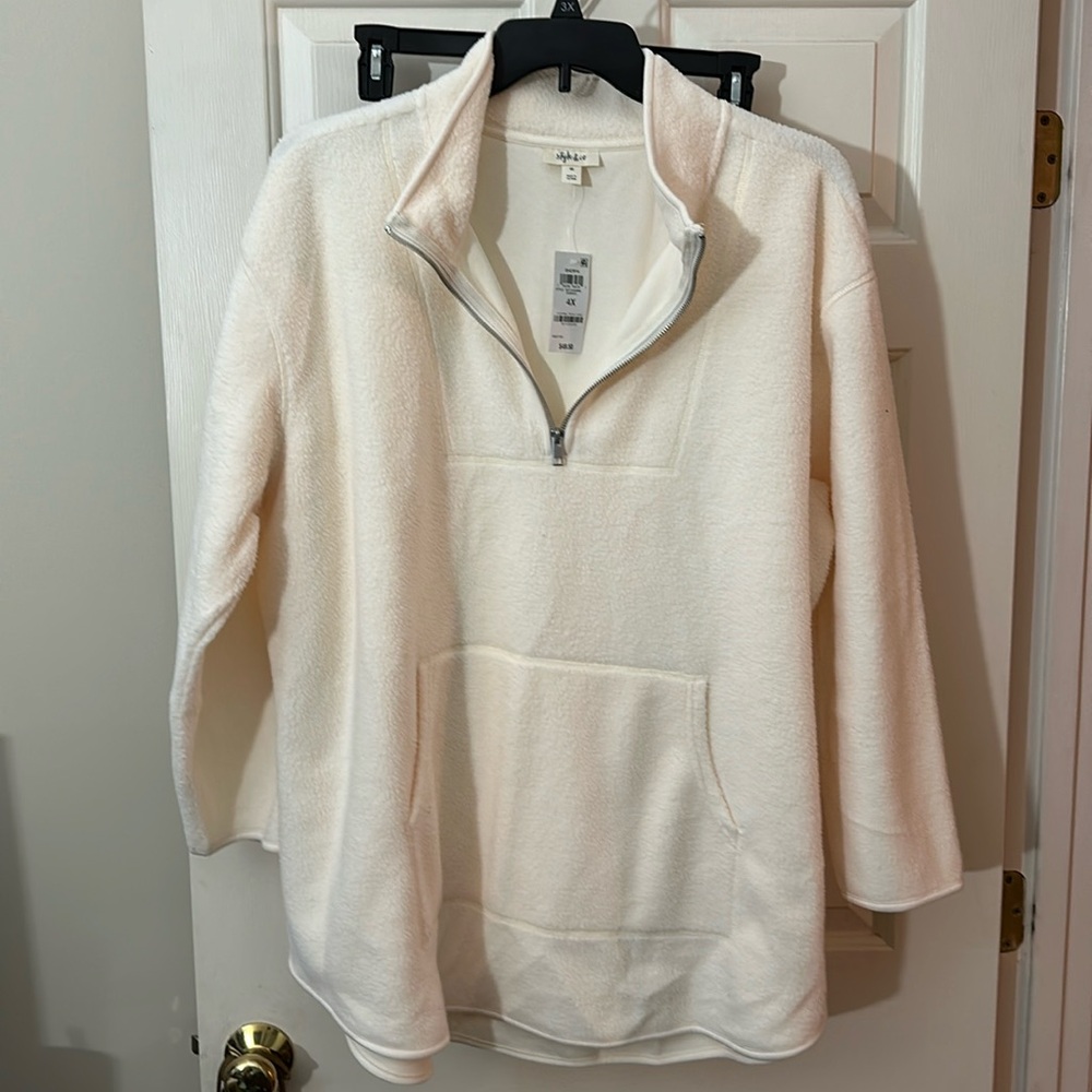 Style and co cream Sherpa pull over
